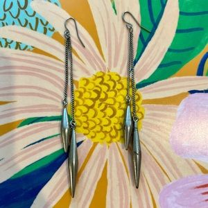 Silver Dangling Pendant Earrings